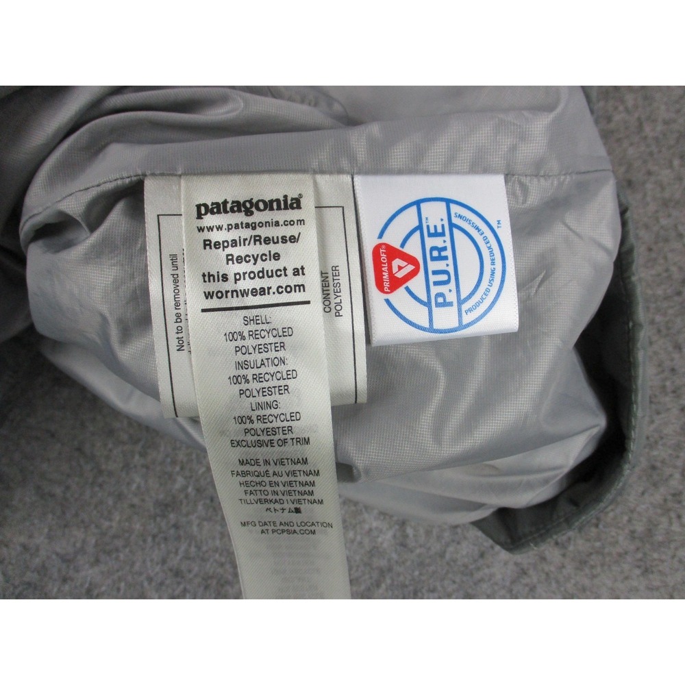 Patagonia Jacket Womens 2XL XXL Gray Nano Puff Quilted Puffer Embroidered Coat - Picture 6 of 11